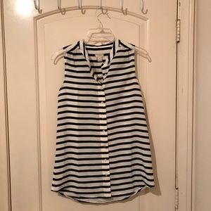 Jcrew navy blue striped blouse